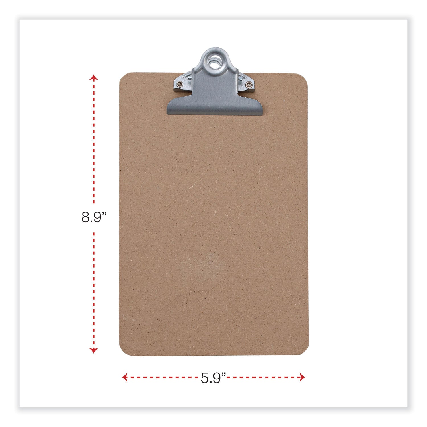 Universal Hardboard Clipboard, 0.75" Clip Capacity, Holds 5 x 8 Sheets, Brown (05610)