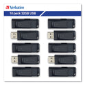 Verbatim Store 'n' Go USB Flash Drive Business Bulk, 32 GB, Black, 10/Pack (70893)