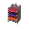 Safco Onyx Steel Mesh Lliterature Sorter, Six Compartments, 10.25 x 12.75 x 15.25, Black (9431BL)