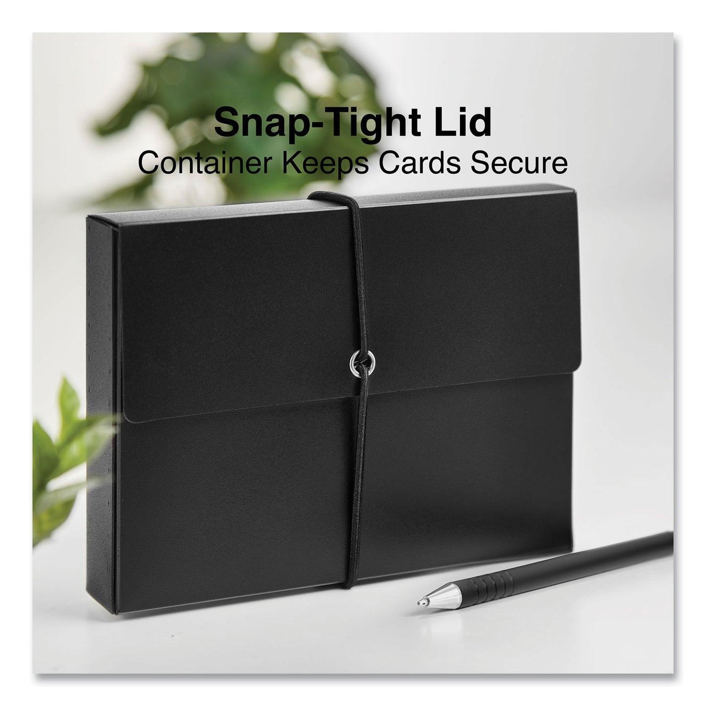 Universal Poly Index Card Box, Holds 100 4 x 6 Cards, 4 x 1.33 x 6, Plastic, Black/Blue, 2/Pack (47305)