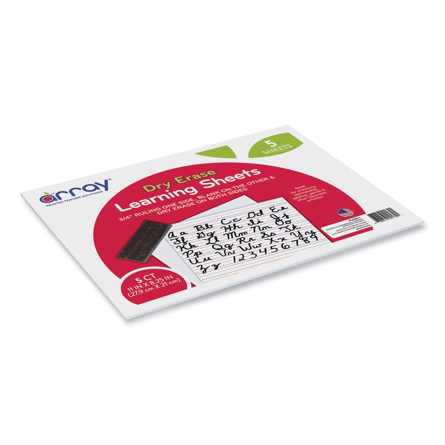 Pacon GoWrite! Dry Erase Learning Boards, 8.25 x 11, White Surface, 5/Pack (LB8511)