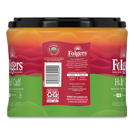 Folgers Coffee, Half Caff, 22.6 oz Canister (20527)