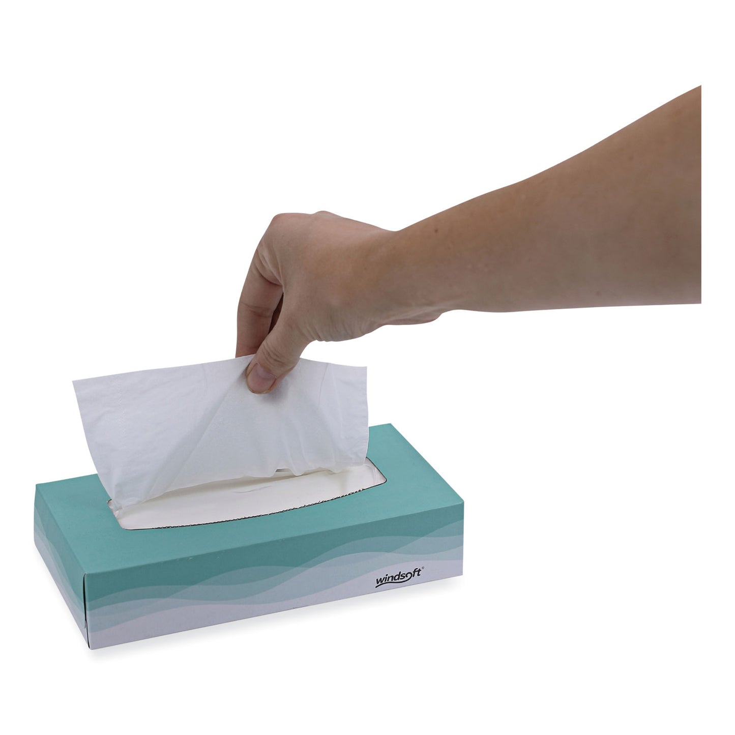 Windsoft Facial Tissue, 2 Ply, White, Flat Pop-Up Box, 100 Sheets/Box, 30 Boxes/Carton (2360)