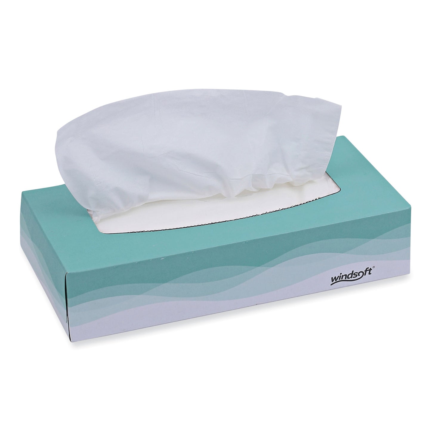 Windsoft Facial Tissue, 2 Ply, White, Flat Pop-Up Box, 100 Sheets/Box, 30 Boxes/Carton (2360)