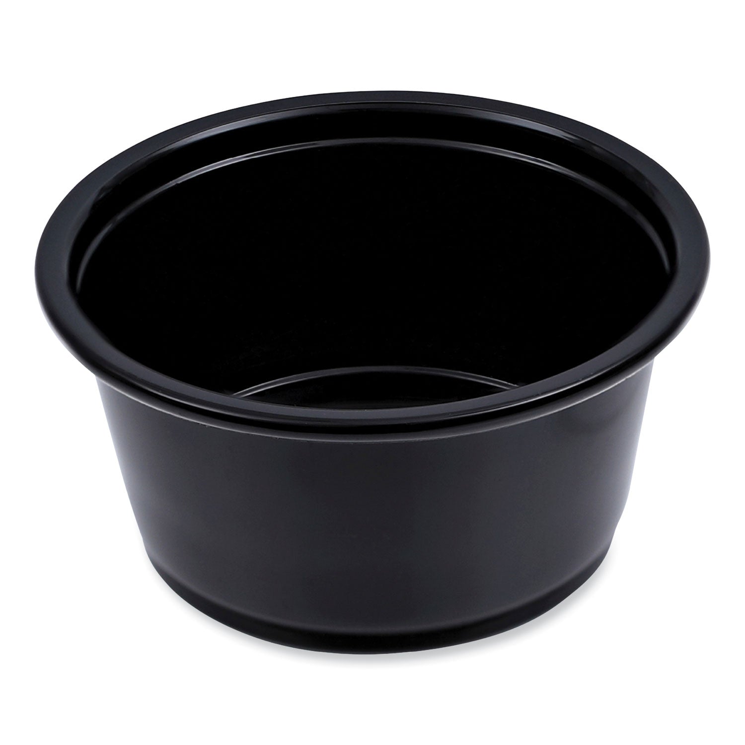 Boardwalk Souffle/Portion Cups, 2 oz, Polypropylene, Black, 125 Cups/Sleeve, 20 Sleeves/Carton (PRTN2BL)