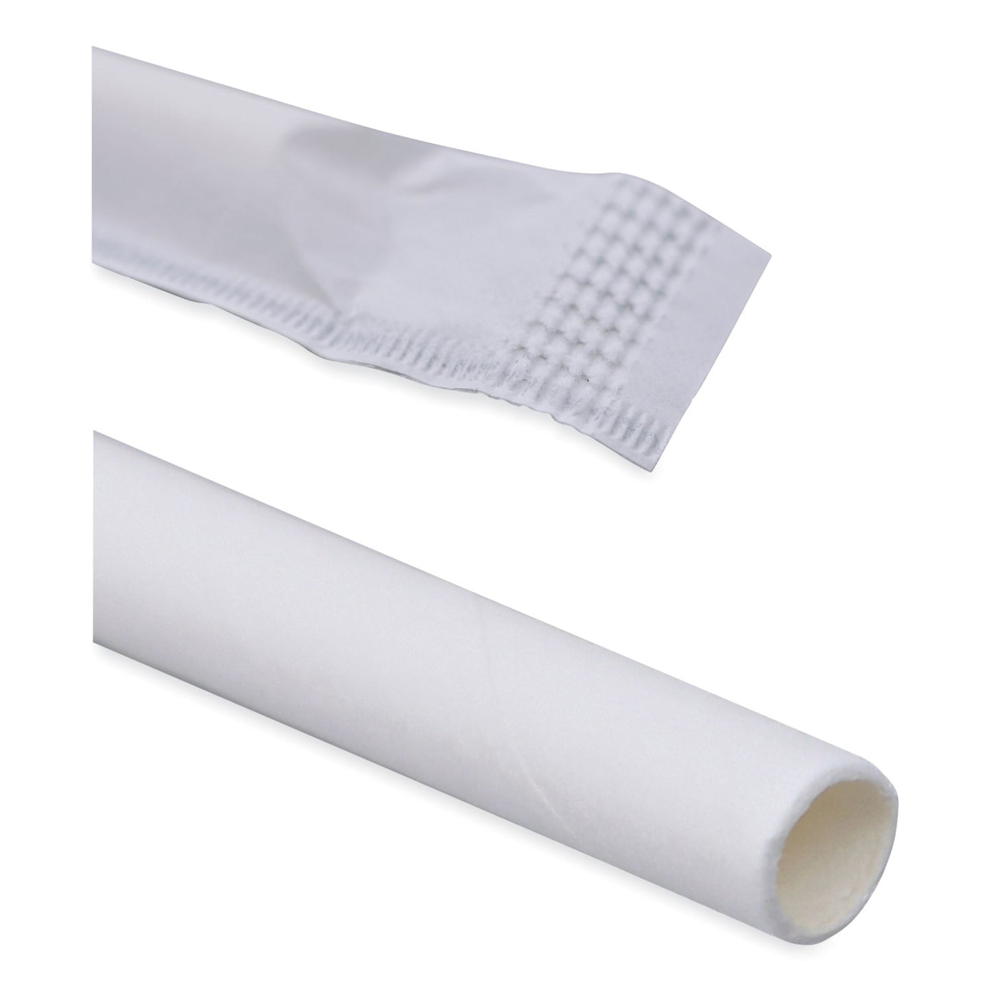 Boardwalk Individually Wrapped Paper Straws, 7.75" x 0.25", White, 3,200/Carton (PPRSTRWWR)