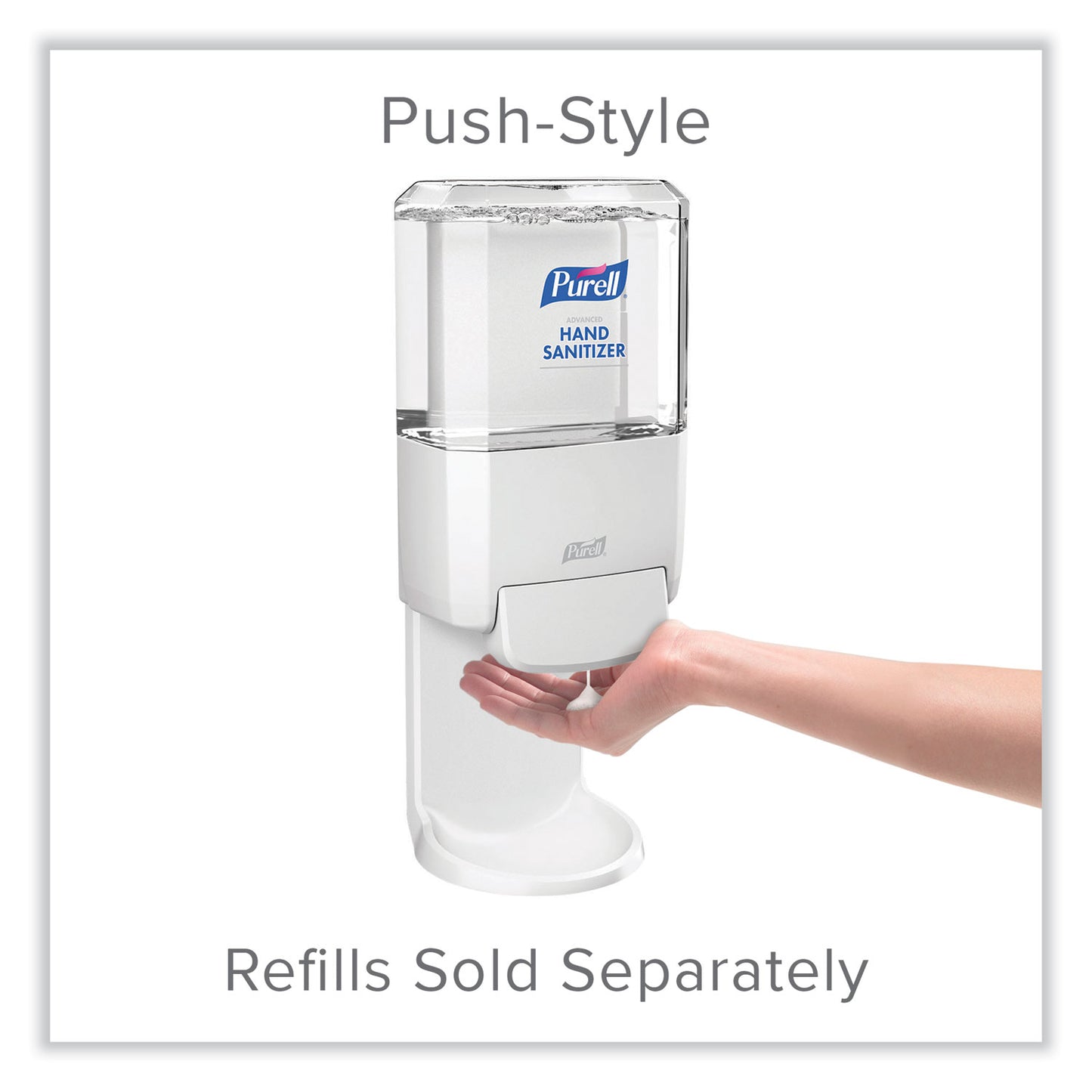 PURELL Push-Style Hand Sanitizer Dispenser, 1,200 mL, 5.25 x 8.56 x 12.13, White (502001)