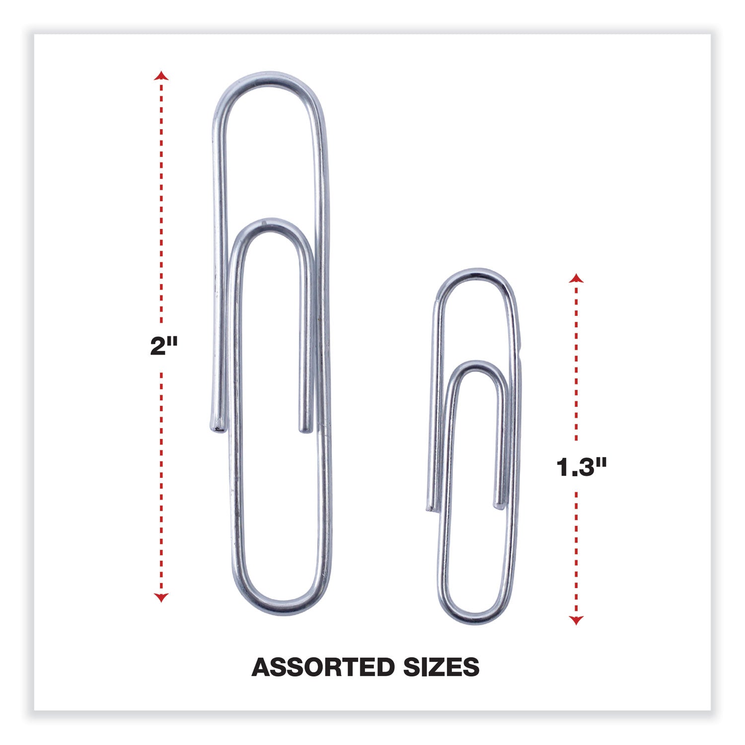 Universal Plastic-Coated Paper Clips with Two-Compartment Dispenser Tub, (750) #2 Clips, (250) Jumbo Clips, Silver (21001)