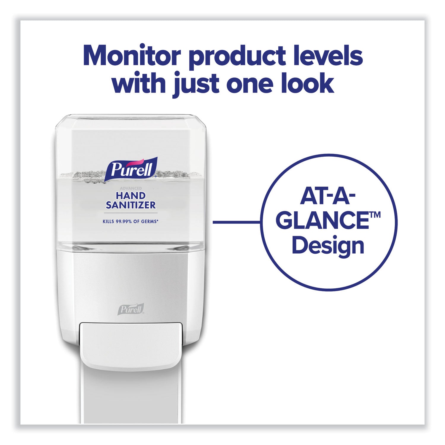 PURELL Push-Style Hand Sanitizer Dispenser, 1,200 mL, 5.25 x 8.56 x 12.13, White (502001)