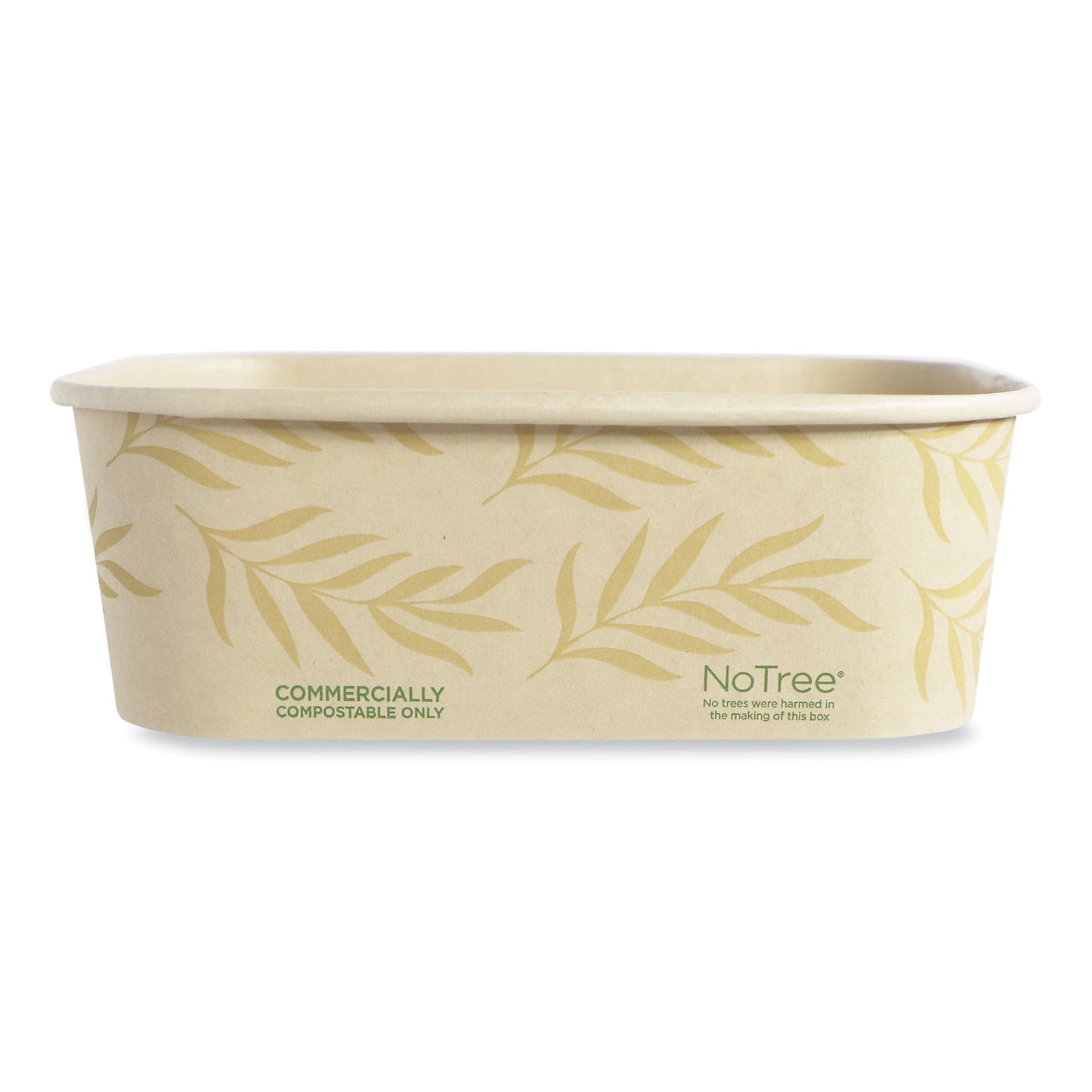 World Centric No Tree Rectangular Containers, 24 oz, 4.7 x 6.8 x 2.3, Natural, Sugarcane, 300/Carton (CTNT24)