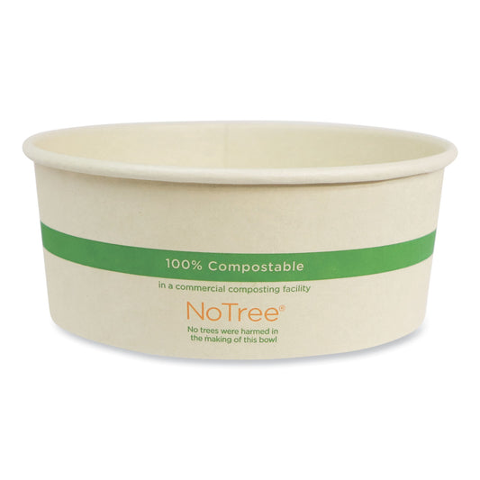 World Centric No Tree Wide Paper Bowls, 24 oz, 5.9" Diameter x 2.4"h, Natural, Sugarcane, 300/Carton (BONT24W)