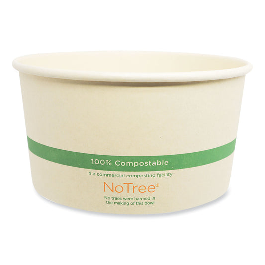 World Centric No Tree Wide Paper Bowls, 32 oz, 5.9" Diameter x 3.1"h, Natural, Sugarcane, 300/Carton (BONT32W)