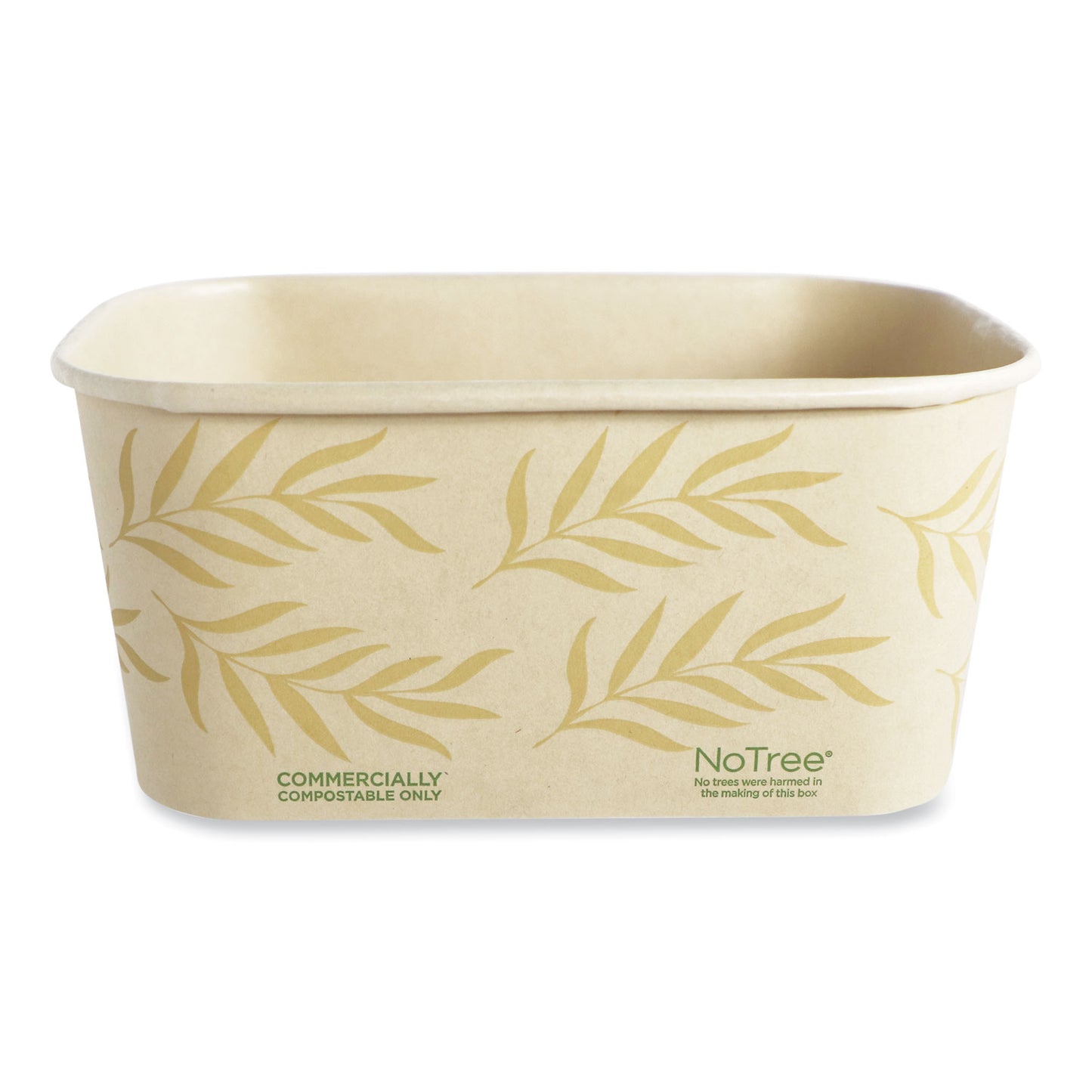 World Centric No Tree Rectangular Containers, 32 oz, 4.7 x 6.8 x 3, Natural, Sugarcane, 300/Carton (CTNT32)