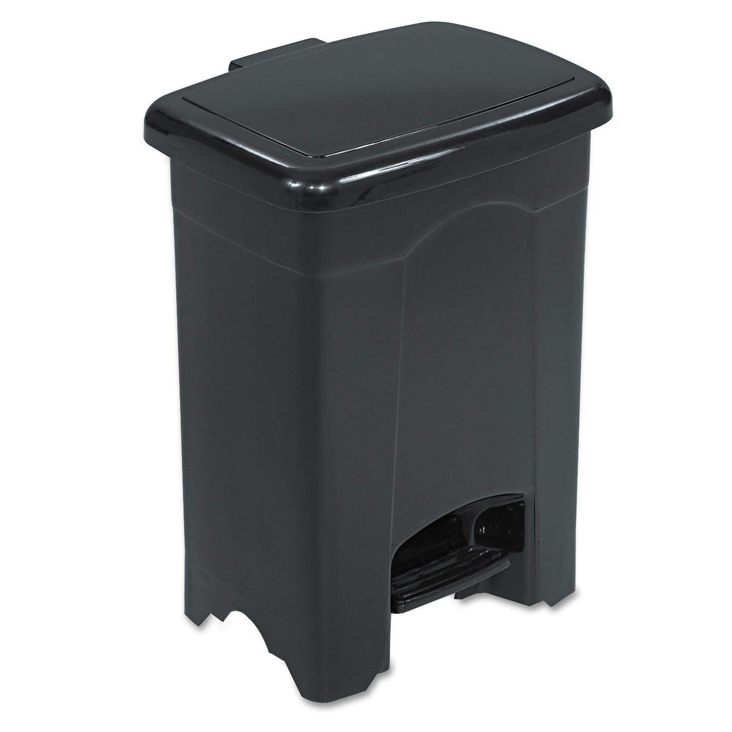 Safco Plastic Step-On Receptacle, 4 gal, Plastic, Black (9710BL)