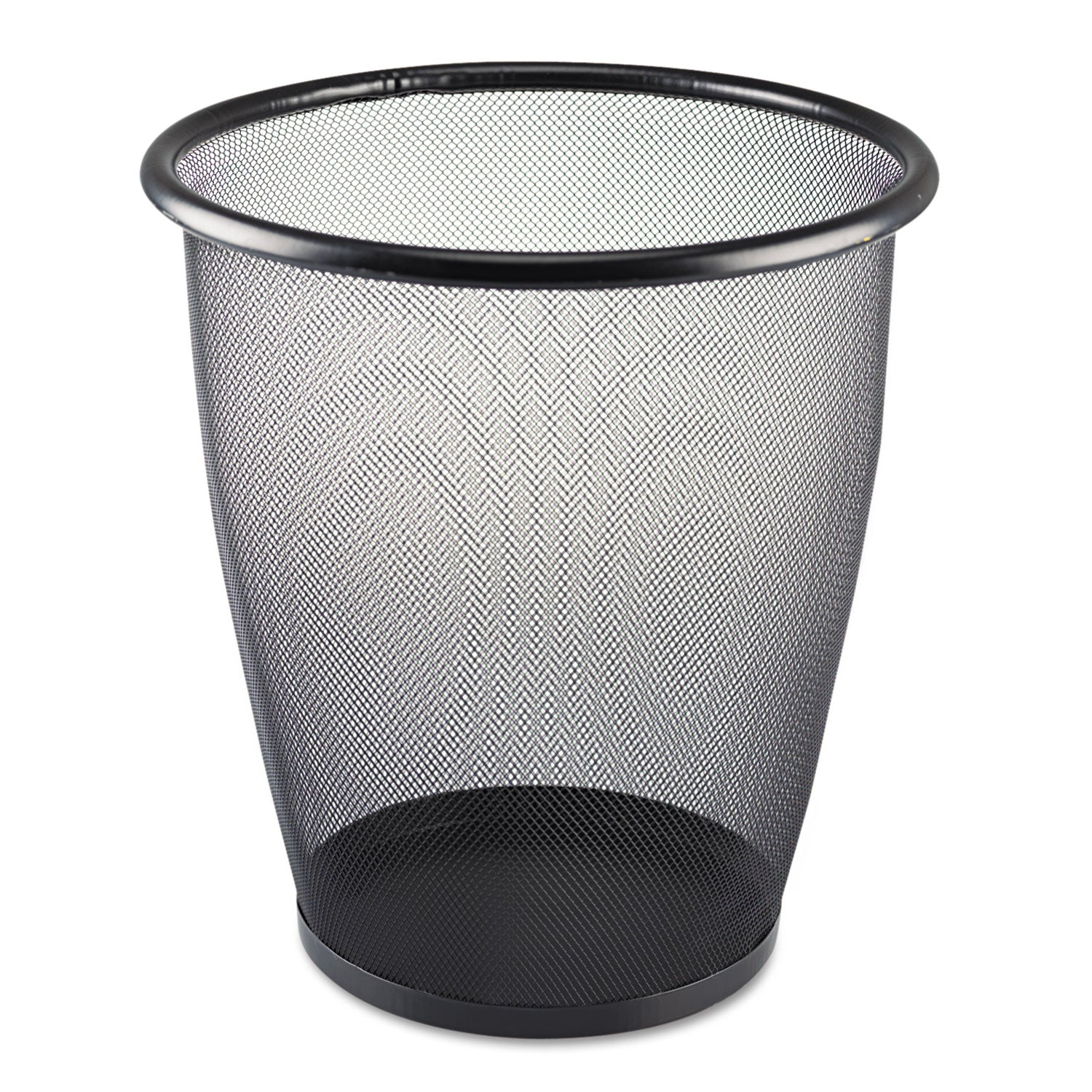 Safco Onyx Round Mesh Wastebaskets, 5 gal, Steel Mesh, Black (9717BL)