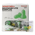 Howard Leight MAXIMUM Lite Single-Use Earplugs, Corded, 30NRR, Green, 100 Pairs (LPF30)