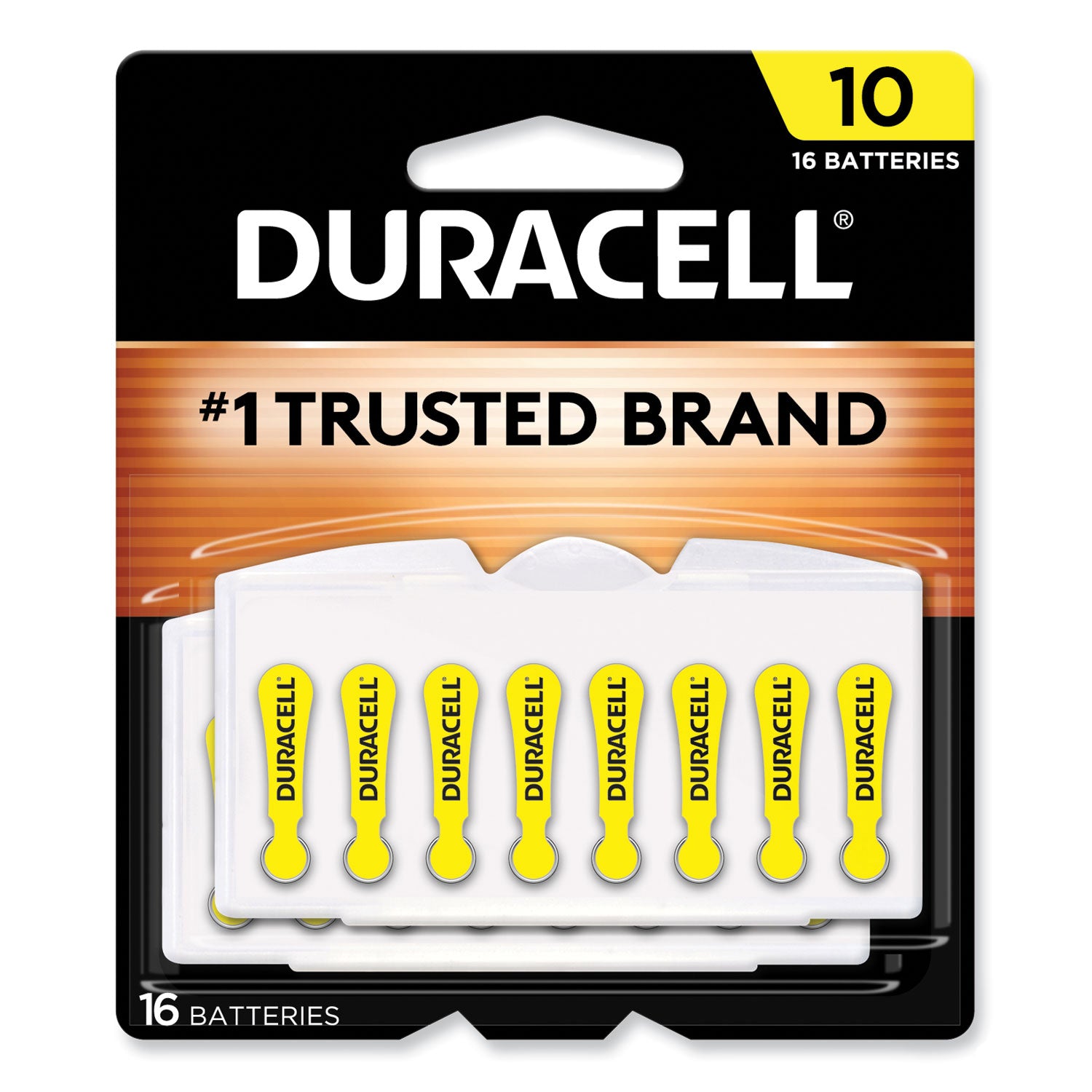Duracell Hearing Aid Battery, #10, 16/Pack (DA10B16ZM10)