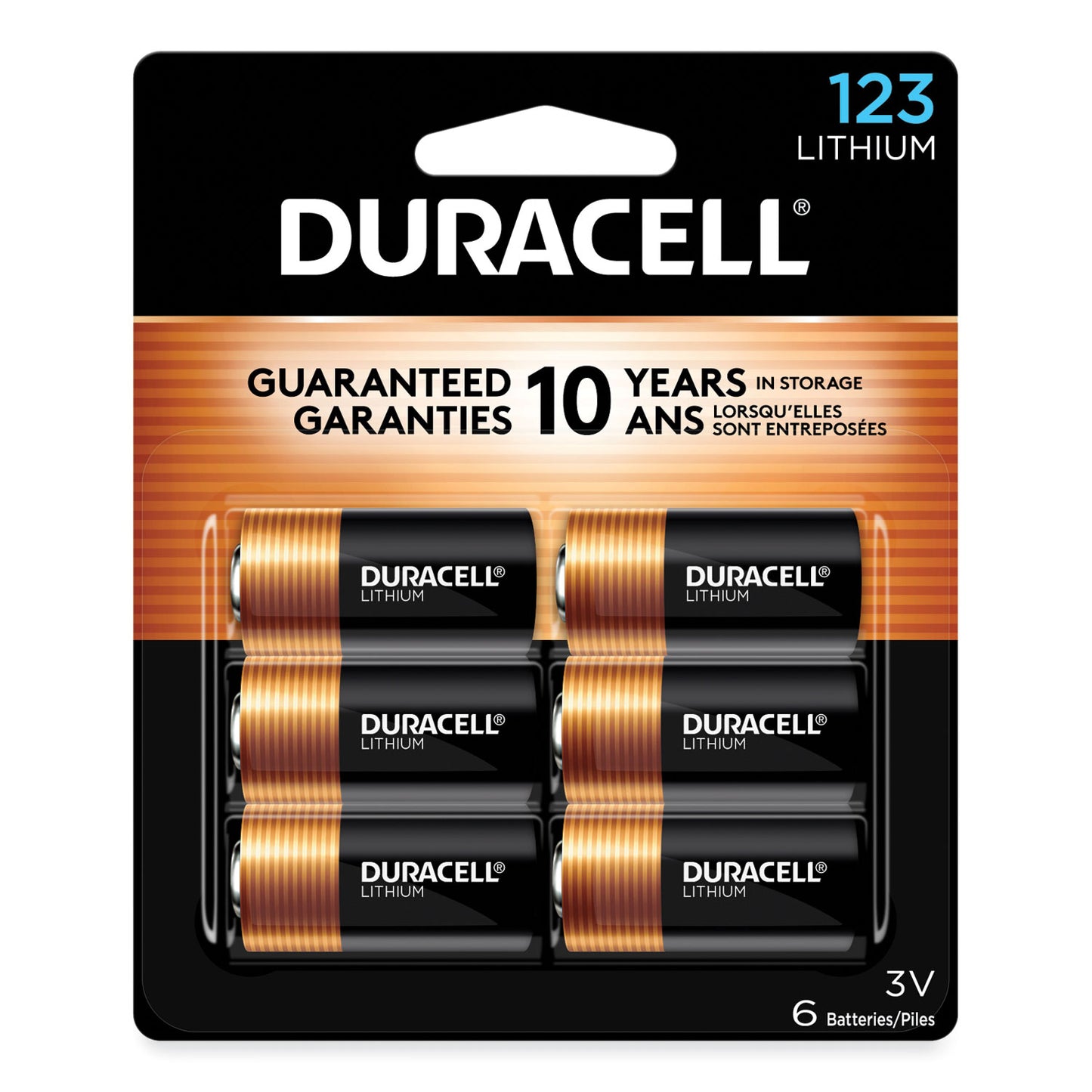 Duracell Specialty High-Power Lithium Batteries, 123, 3 V, 6/Pack (DL123AB6PK)