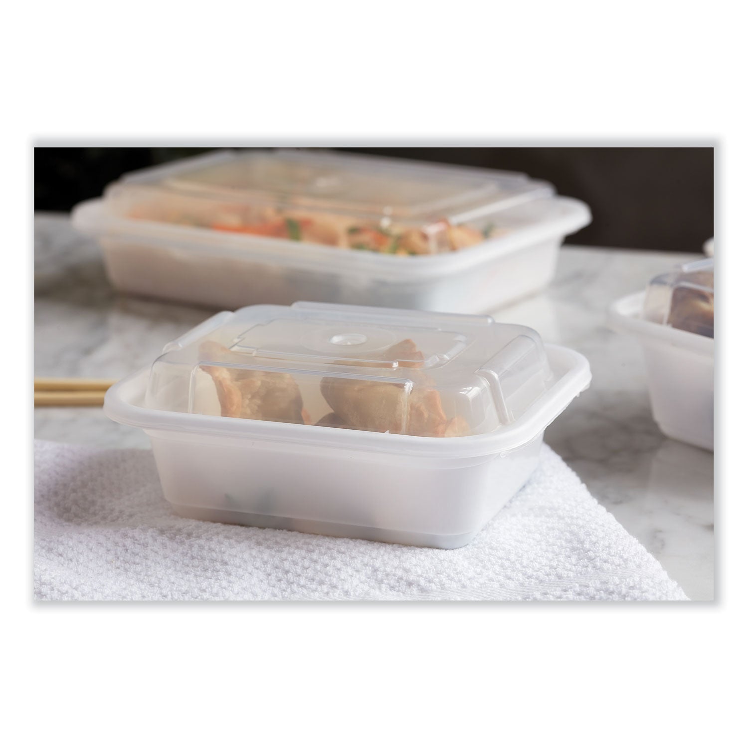 Pactiv Newspring VERSAtainer Microwavable Containers, Rectangular, 12 oz, 4.5 x 5.5 x 2.12, White/Clear, Plastic, 150/Carton (NC818)