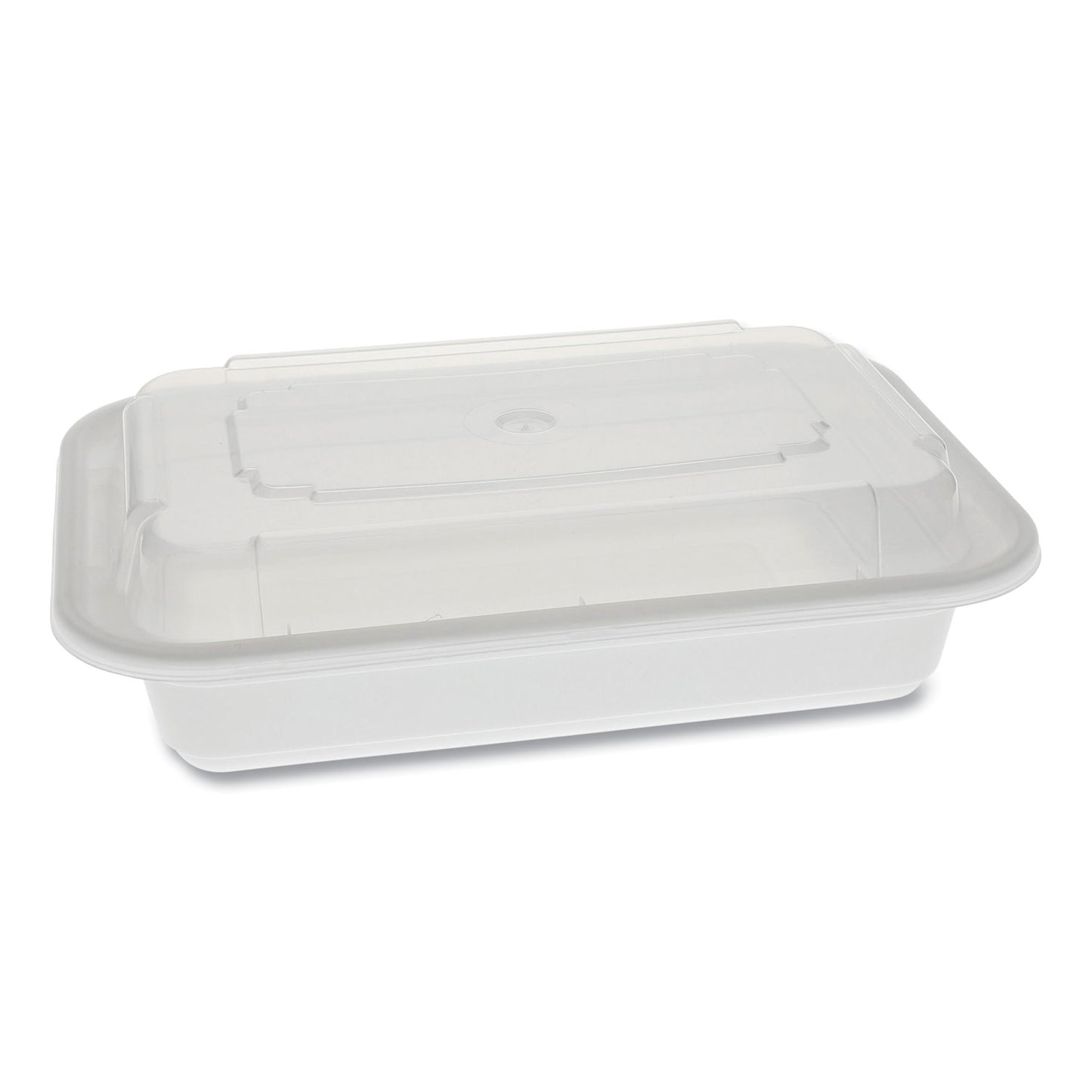 Pactiv Newspring VERSAtainer Microwavable Containers, Rectangular, 16 oz, 5 x 7.25 x 2, White/Clear, Plastic, 150/Carton (NC8168)