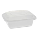 Pactiv Newspring VERSAtainer Microwavable Containers, Rectangular, 12 oz, 4.5 x 5.5 x 2.12, White/Clear, Plastic, 150/Carton (NC818)