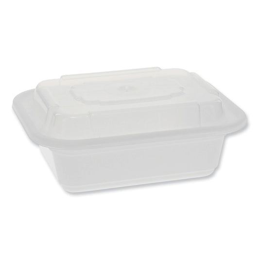 Pactiv Newspring VERSAtainer Microwavable Containers, Rectangular, 12 oz, 4.5 x 5.5 x 2.12, White/Clear, Plastic, 150/Carton (NC818)