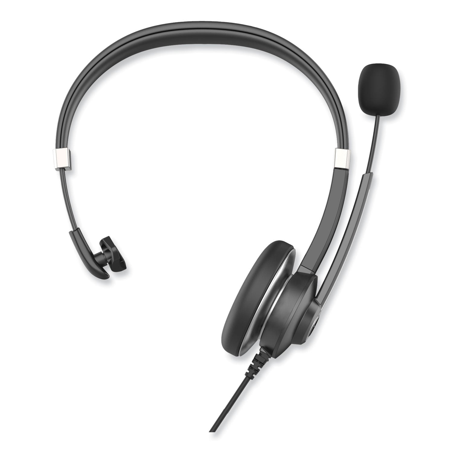 Innovera IVR70001 Monaural Over The Head Headset, Black/Silver