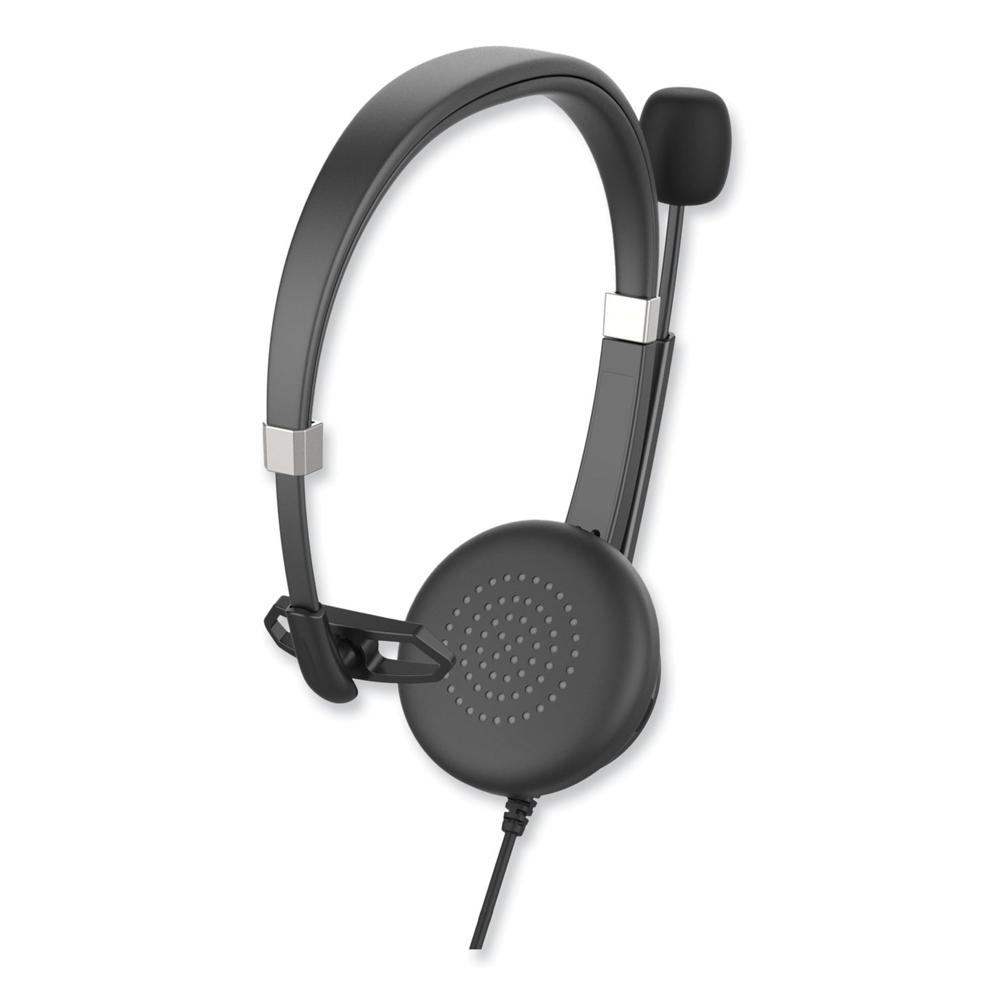 Innovera IVR70001 Monaural Over The Head Headset, Black/Silver