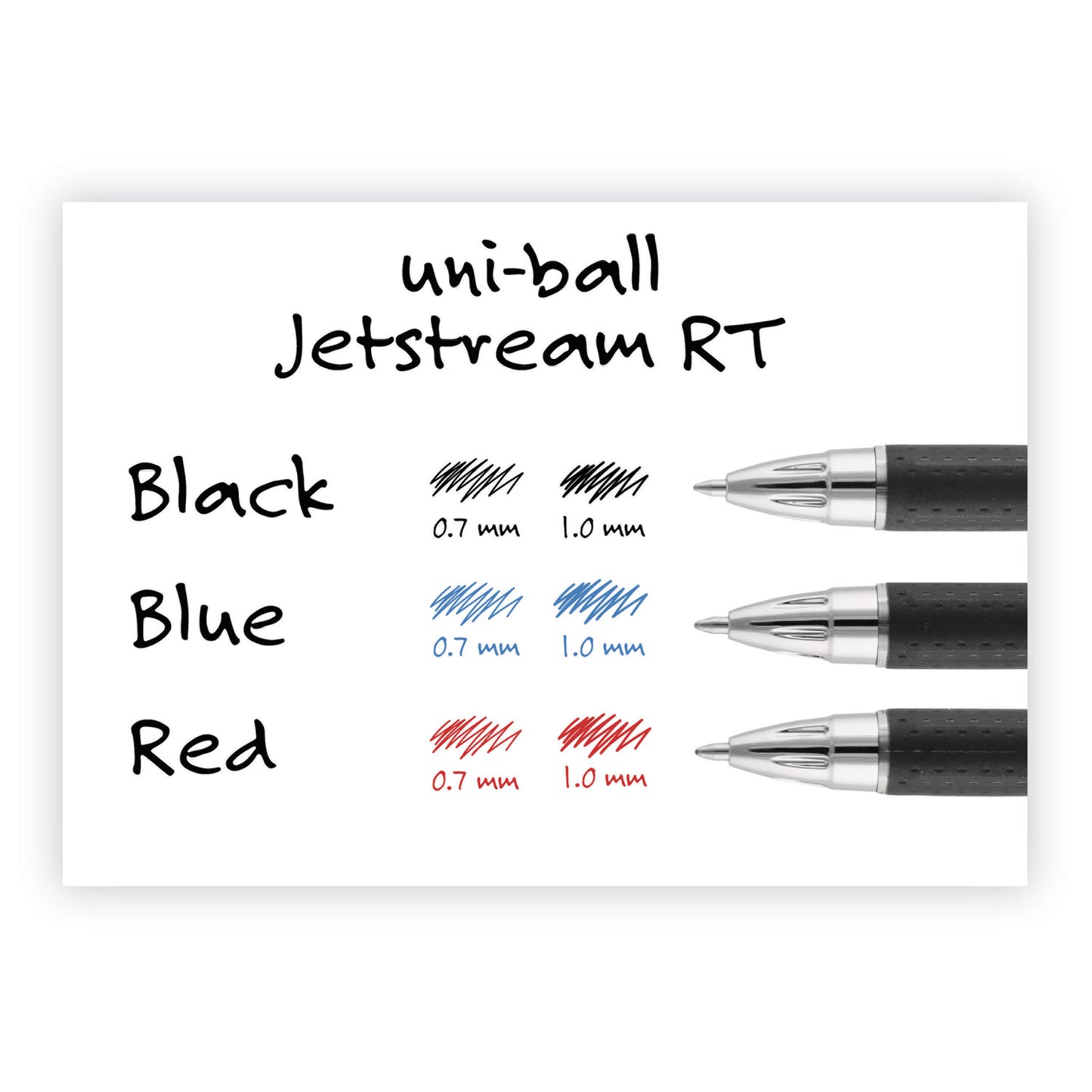 uni-ball Jetstream Retractable Hybrid Gel Pen, Bold 1 mm, Red Ink, Black/Silver/Red Barrel (73834)