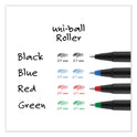 uni-ball Roller Ball Pen, Stick, Extra-Fine 0.5 mm, Black Ink, Black Matte Barrel, Dozen (60151)