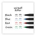 uni-ball Roller Ball Pen, Stick, Extra-Fine 0.5 mm, Blue Ink, Black/Blue Barrel, 72/Pack (2013566)