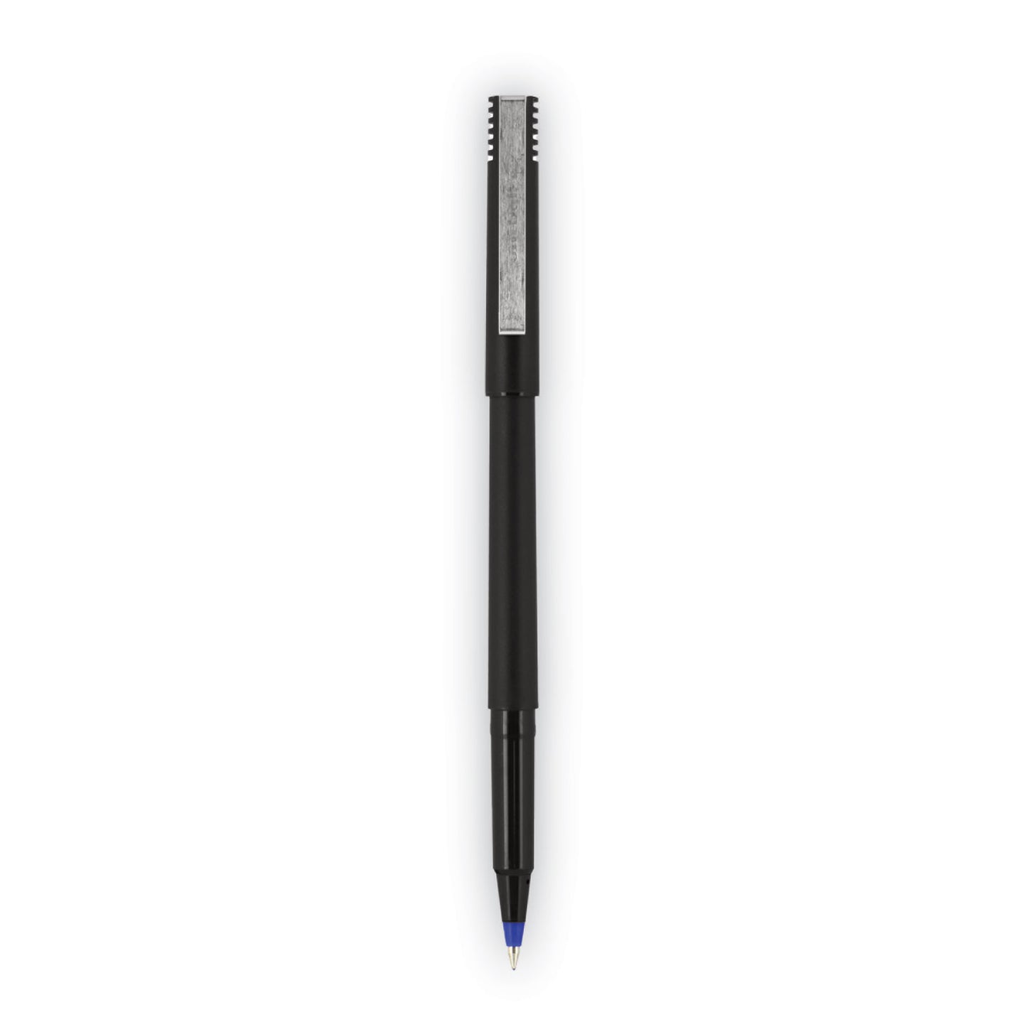 uni-ball Roller Ball Pen, Stick, Extra-Fine 0.5 mm, Blue Ink, Black/Blue Barrel, 72/Pack (2013566)