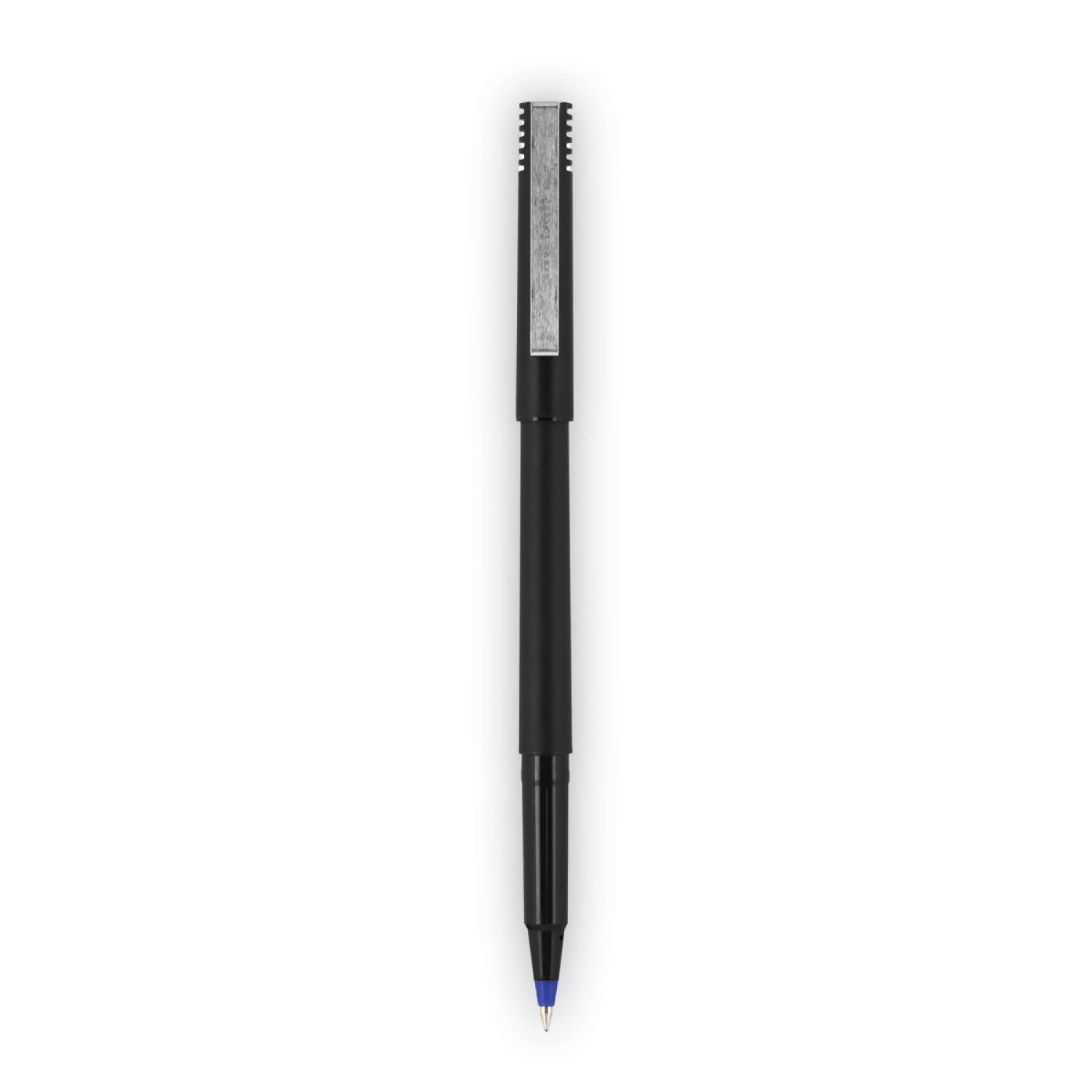 uni-ball Roller Ball Pen, Stick, Extra-Fine 0.5 mm, Blue Ink, Black/Blue Barrel, 72/Pack (2013566)