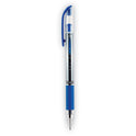 uni-ball Signo GRIP Gel Pen, Stick, Medium 0.7 mm, Blue Ink, Clear/Blue/Silver Barrel, Dozen (65451)