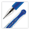 uni-ball Signo GRIP Gel Pen, Stick, Medium 0.7 mm, Blue Ink, Clear/Blue/Silver Barrel, Dozen (65451)