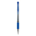 uni-ball Signo GRIP Gel Pen, Stick, Medium 0.7 mm, Blue Ink, Clear/Blue/Silver Barrel, Dozen (65451)