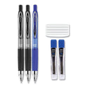 uni-ball 207 Mechanical Pencils with Tube of Lead/Erasers, 0.7 mm, HB (#2), Black Lead, Assorted Barrel Colors, 3 Pencils/Set (70139)