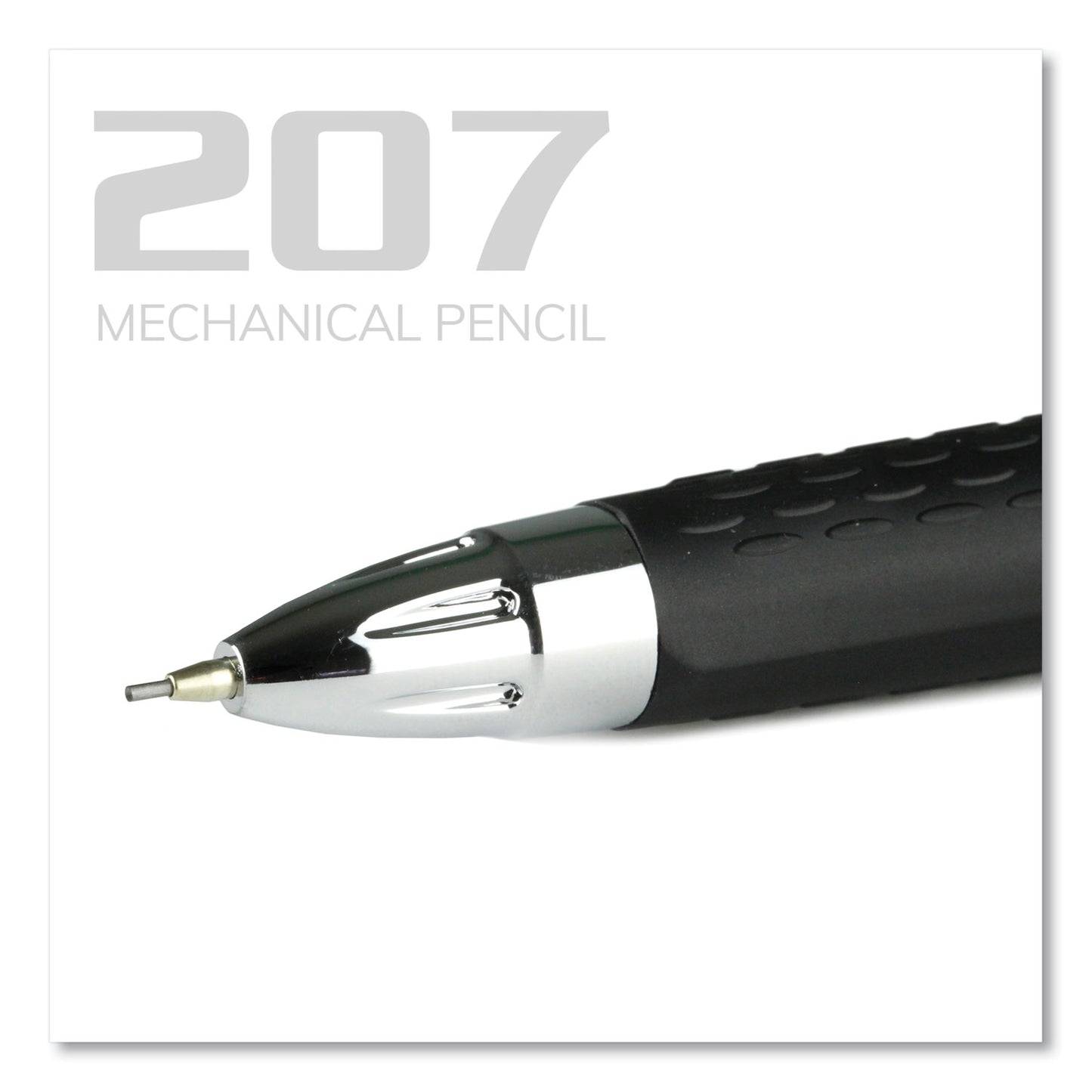 uni-ball 207 Mechanical Pencils with Tube of Lead/Erasers, 0.7 mm, HB (#2), Black Lead, Assorted Barrel Colors, 3 Pencils/Set (70139)