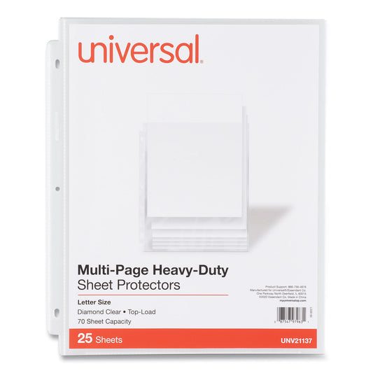 Universal Top-Load Poly Sheet Protectors, Heavy Gauge, Letter Size, Clear, 25/Pack (21137)