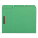 Universal Deluxe Reinforced Top Tab Fastener Folders, 0.75" Expansion, 2 Fasteners, Letter Size, Green Exterior, 50/Box (13522)