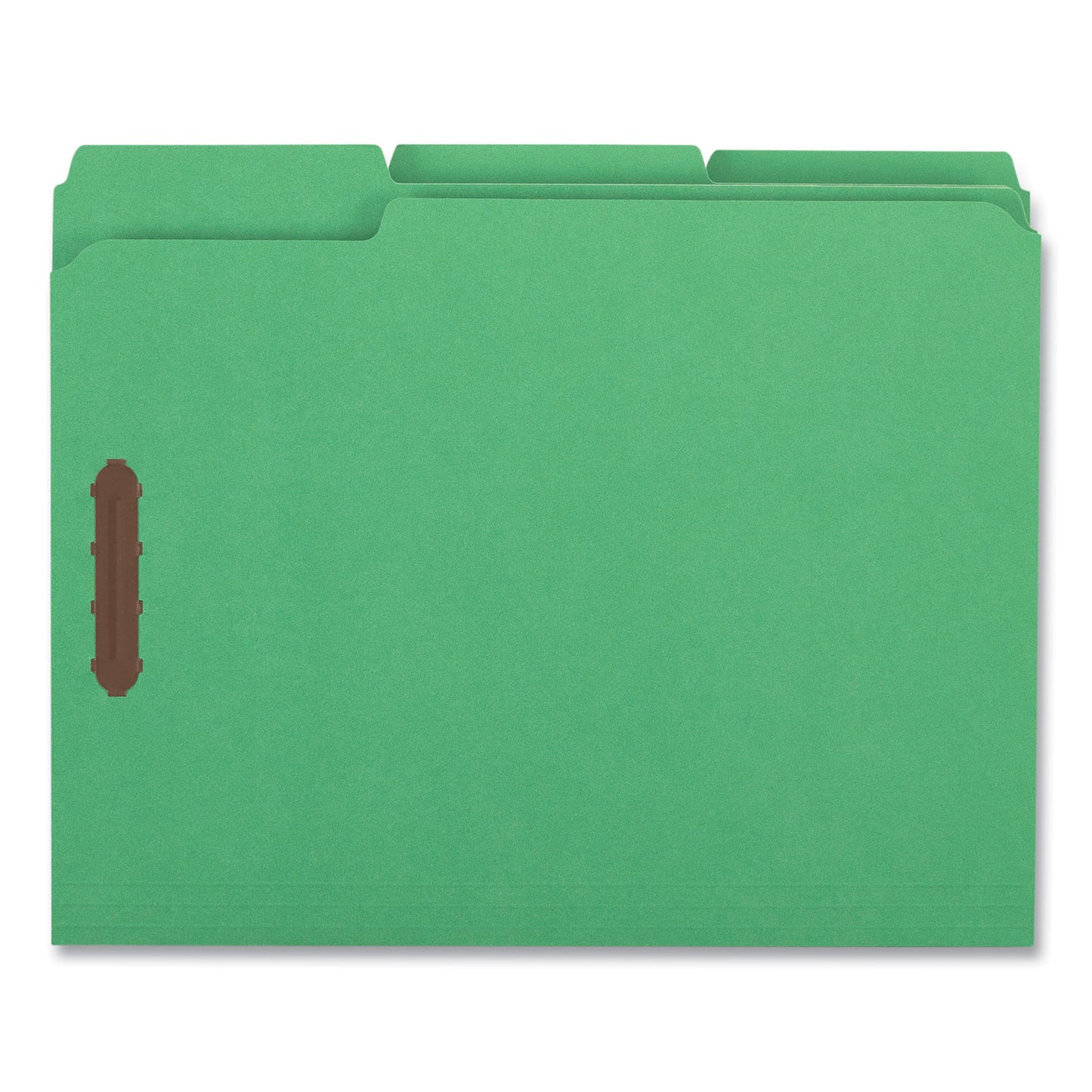 Universal Deluxe Reinforced Top Tab Fastener Folders, 0.75" Expansion, 2 Fasteners, Letter Size, Green Exterior, 50/Box (13522)
