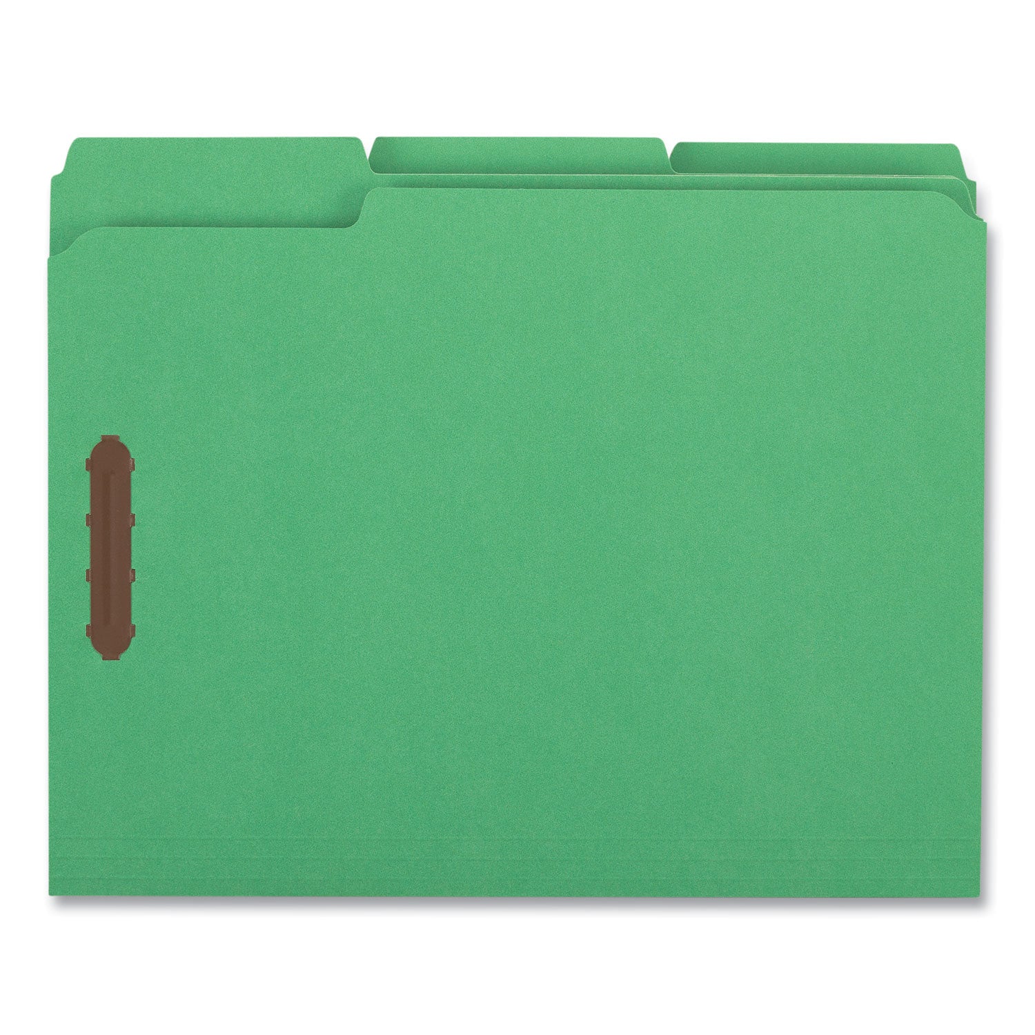 Universal Deluxe Reinforced Top Tab Fastener Folders, 0.75" Expansion, 2 Fasteners, Letter Size, Green Exterior, 50/Box (13522)