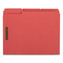 Universal Deluxe Reinforced Top Tab Fastener Folders, 0.75" Expansion, 2 Fasteners, Letter Size, Red Exterior, 50/Box (13523)