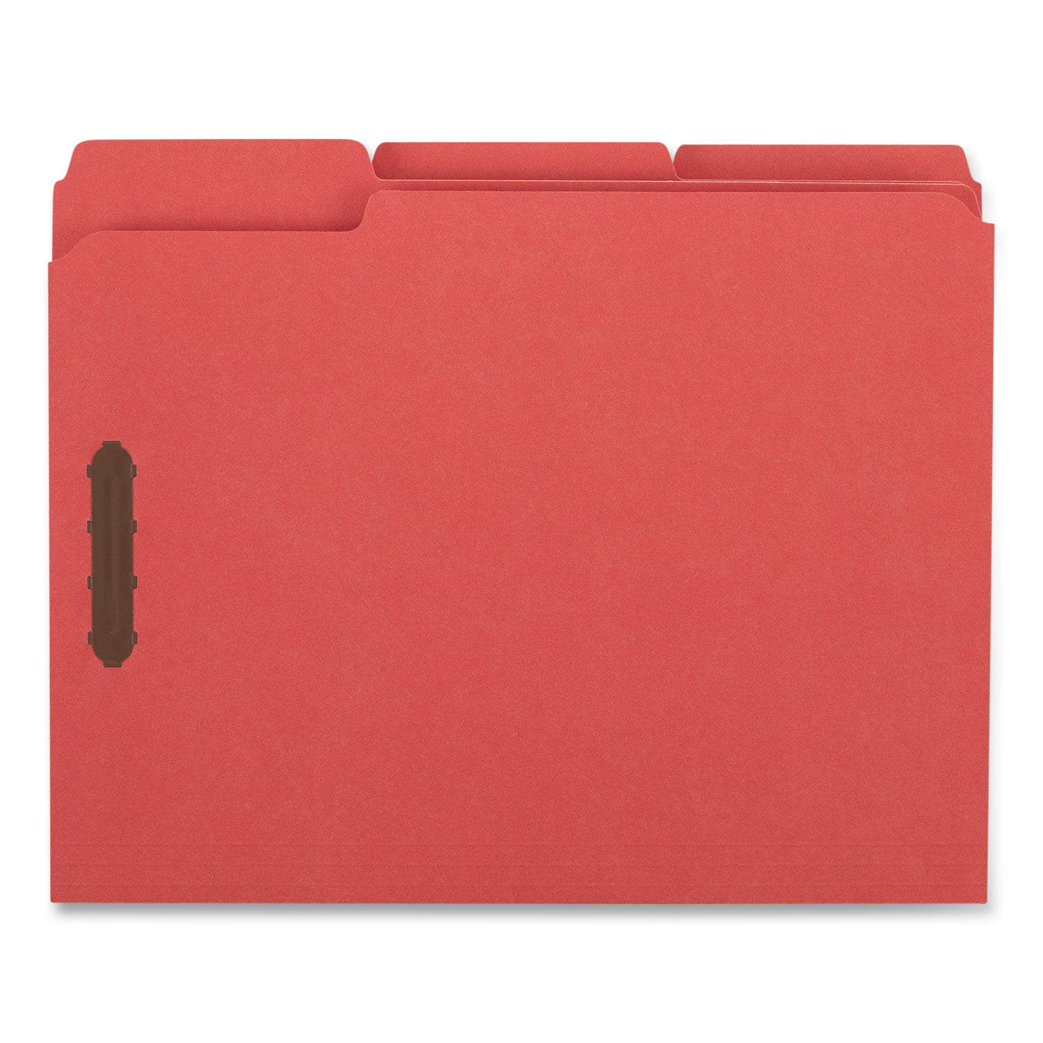 Universal Deluxe Reinforced Top Tab Fastener Folders, 0.75" Expansion, 2 Fasteners, Letter Size, Red Exterior, 50/Box (13523)
