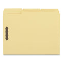 Universal Deluxe Reinforced Top Tab Fastener Folders, 0.75" Expansion, 2 Fasteners, Letter Size, Yellow Exterior, 50/Box (13524)