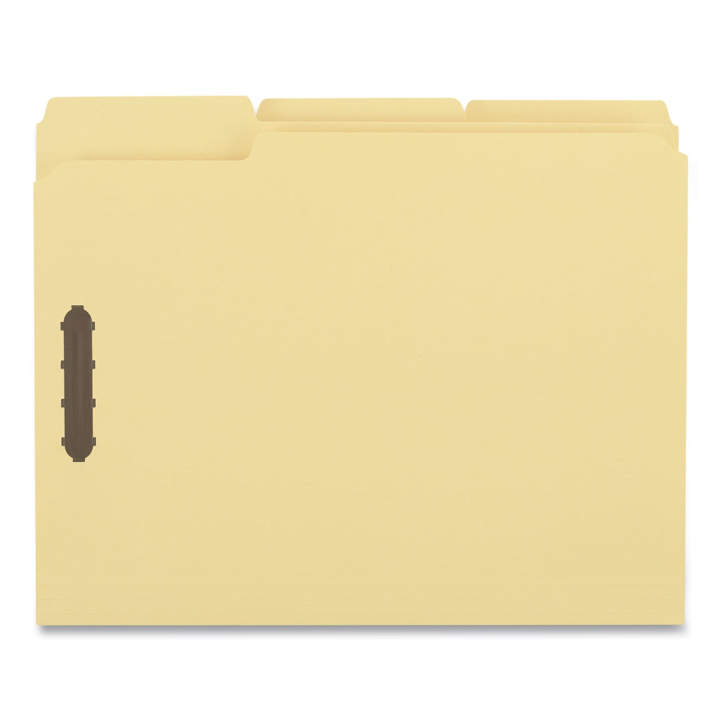 Universal Deluxe Reinforced Top Tab Fastener Folders, 0.75" Expansion, 2 Fasteners, Letter Size, Yellow Exterior, 50/Box (13524)
