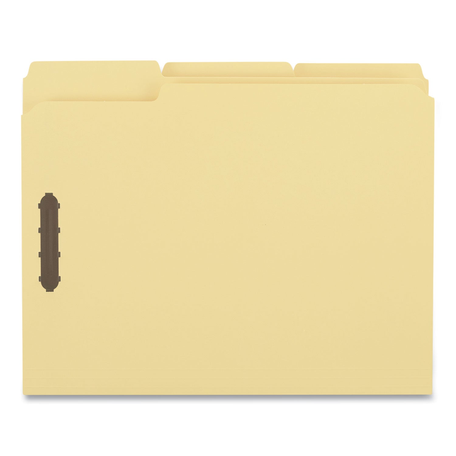 Universal Deluxe Reinforced Top Tab Fastener Folders, 0.75" Expansion, 2 Fasteners, Letter Size, Yellow Exterior, 50/Box (13524)