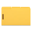 Universal Deluxe Reinforced Top Tab Fastener Folders, 0.75" Expansion, 2 Fasteners, Legal Size, Yellow Exterior, 50/Box (13528)