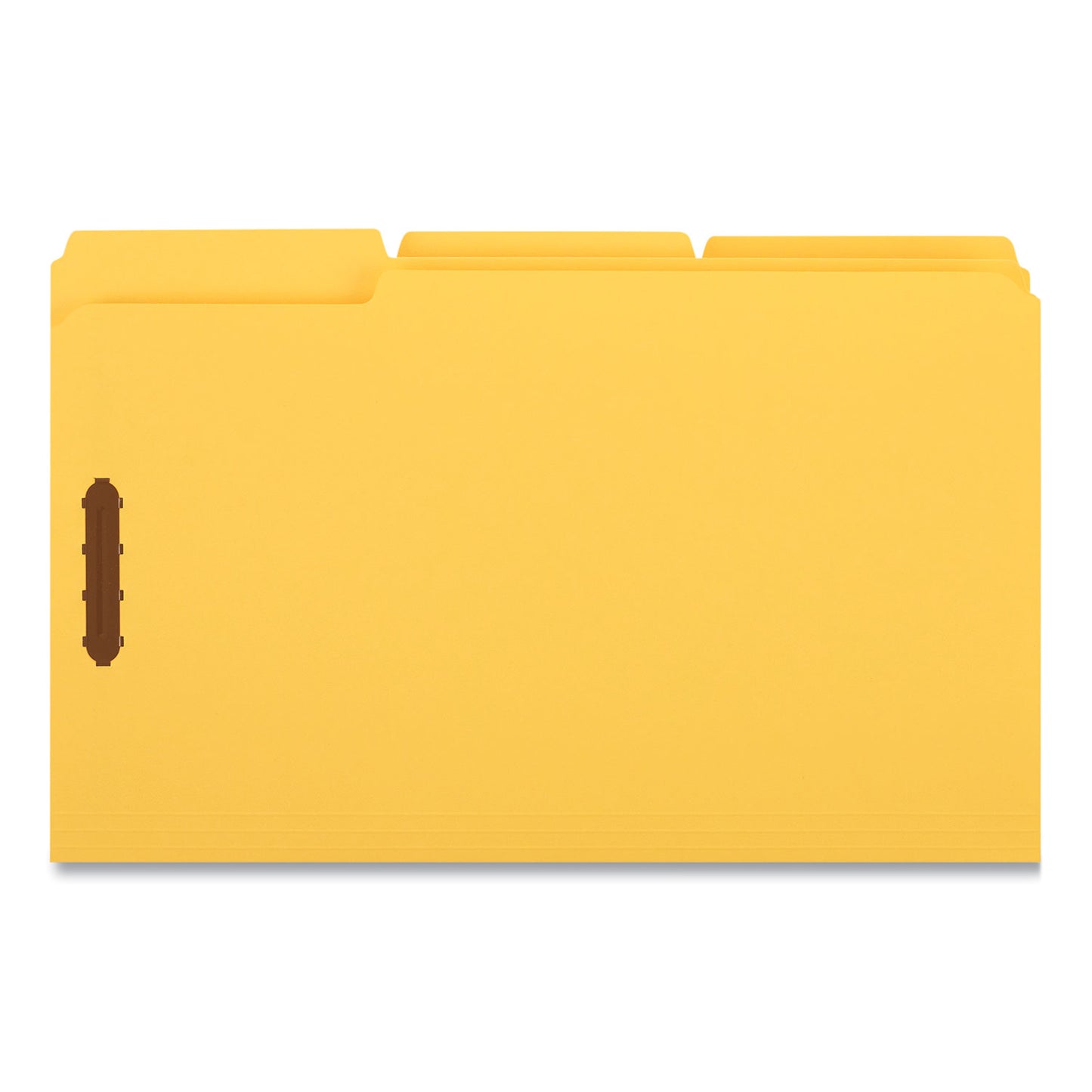 Universal Deluxe Reinforced Top Tab Fastener Folders, 0.75" Expansion, 2 Fasteners, Legal Size, Yellow Exterior, 50/Box (13528)