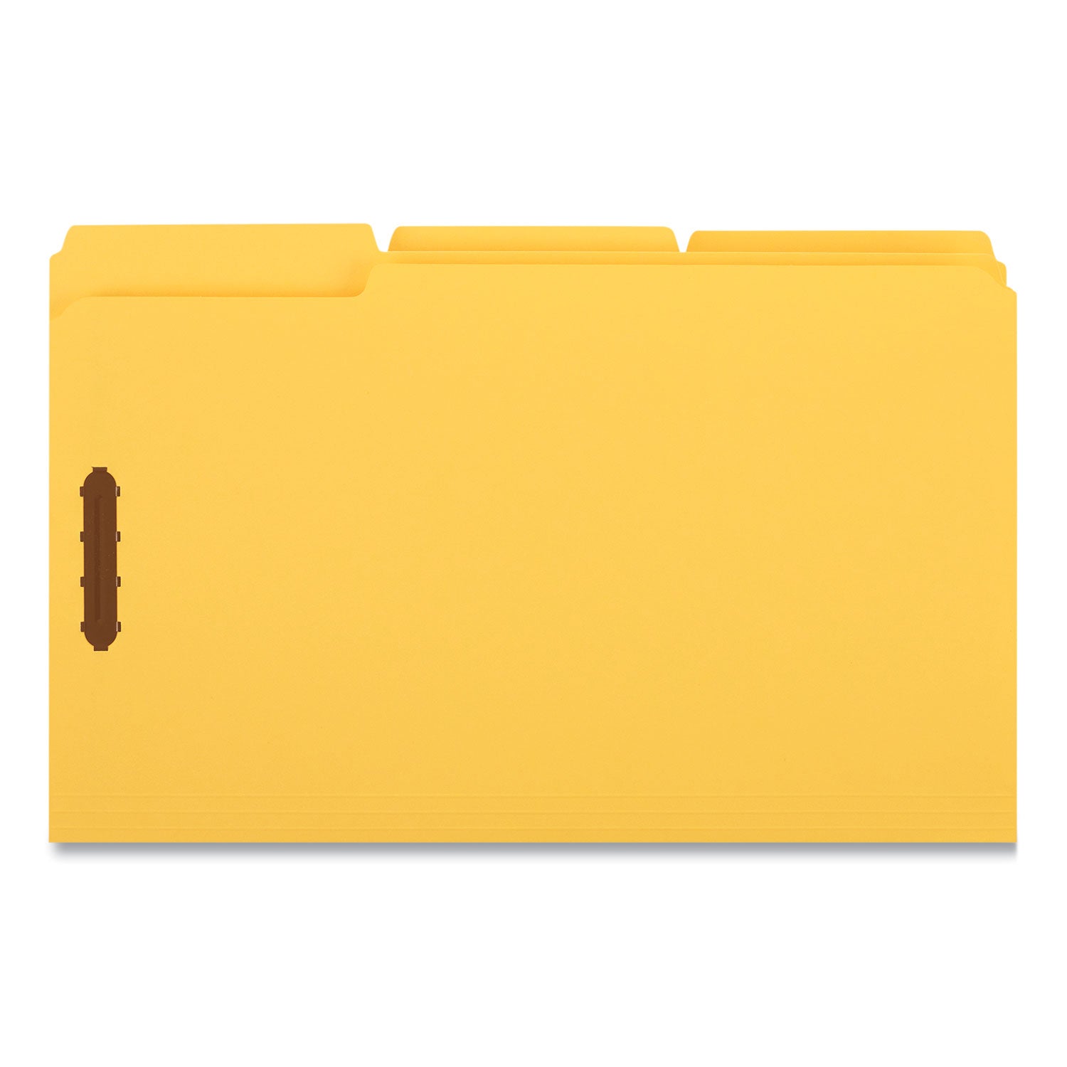 Universal Deluxe Reinforced Top Tab Fastener Folders, 0.75" Expansion, 2 Fasteners, Legal Size, Yellow Exterior, 50/Box (13528)